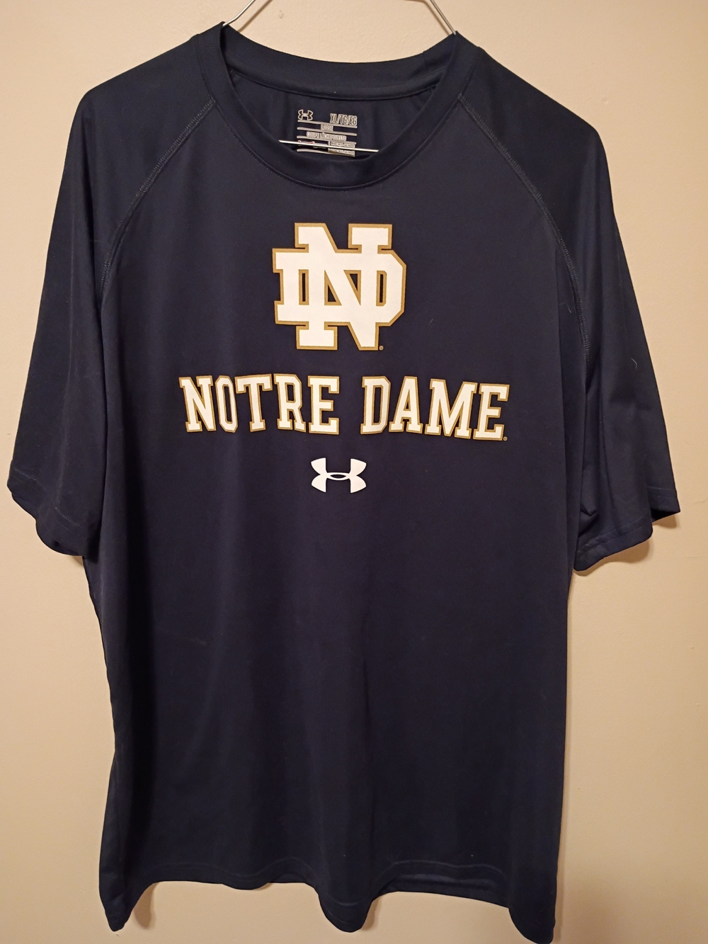 Under Armour Notre Dame Navy Performance Short-Sleeve Shirt